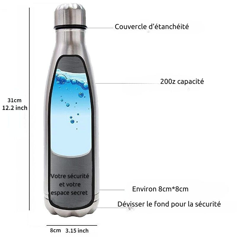 Bouteille thermos inox avec espace Secret